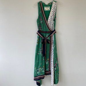 Green Maeve by Anthropologie Faux Wrap Dress Size 14 US